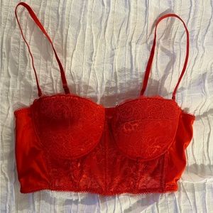 Edikted Red Corset Crop Top